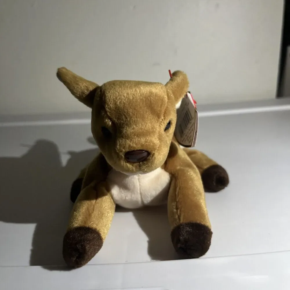 Ty Whisper the Deer Beanie Baby, so cute MWMT GREAT TO PUT RIBBON AND ON TREE